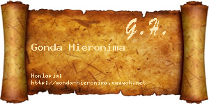 Gonda Hieronima névjegykártya